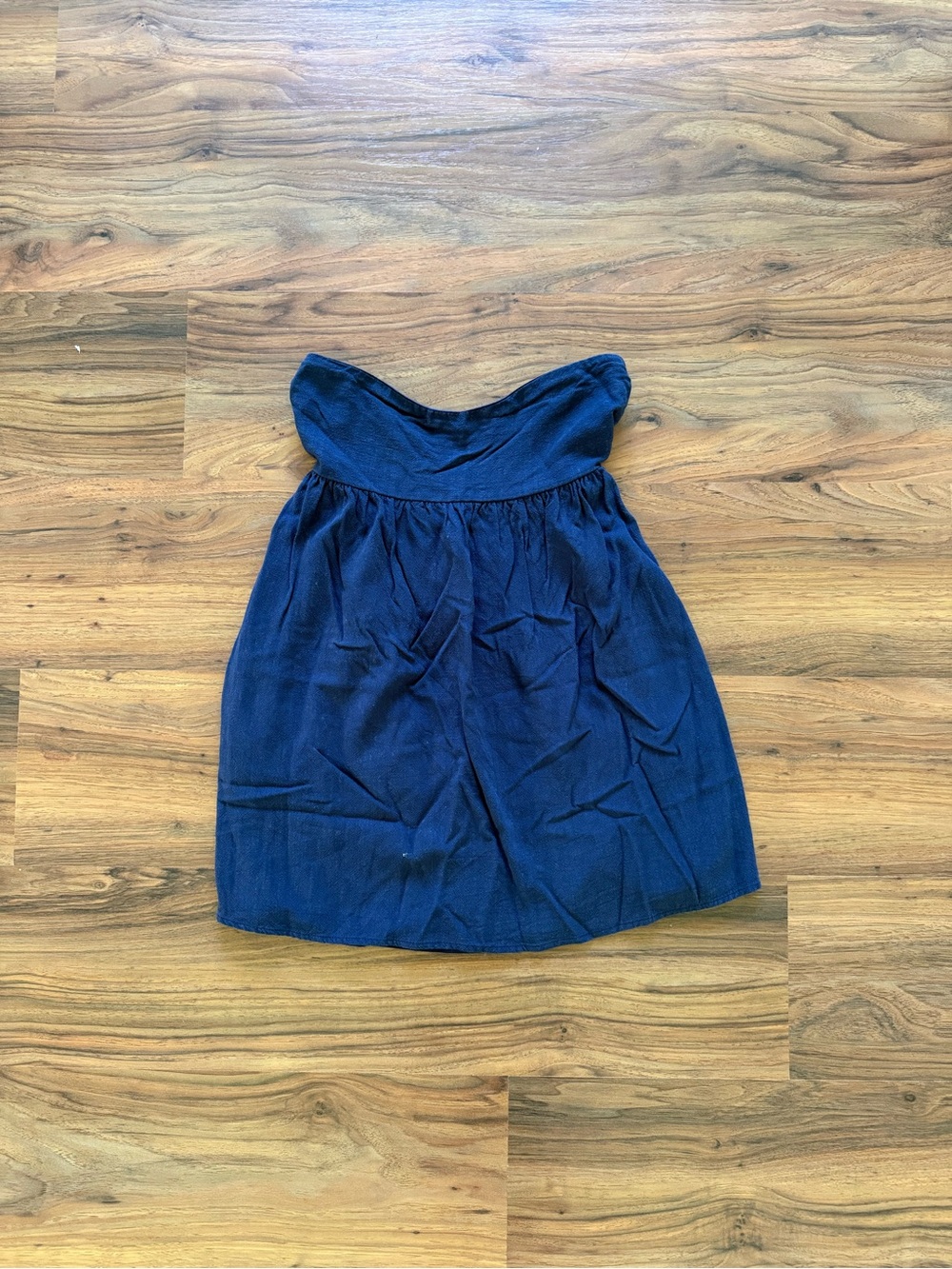 Navy Pacsun Strapless Tie Back Linen Dress